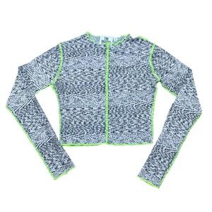 The Ragged Priest Mesh Rave Crop Top Neon Green Stitch Cyber Festival Women's S